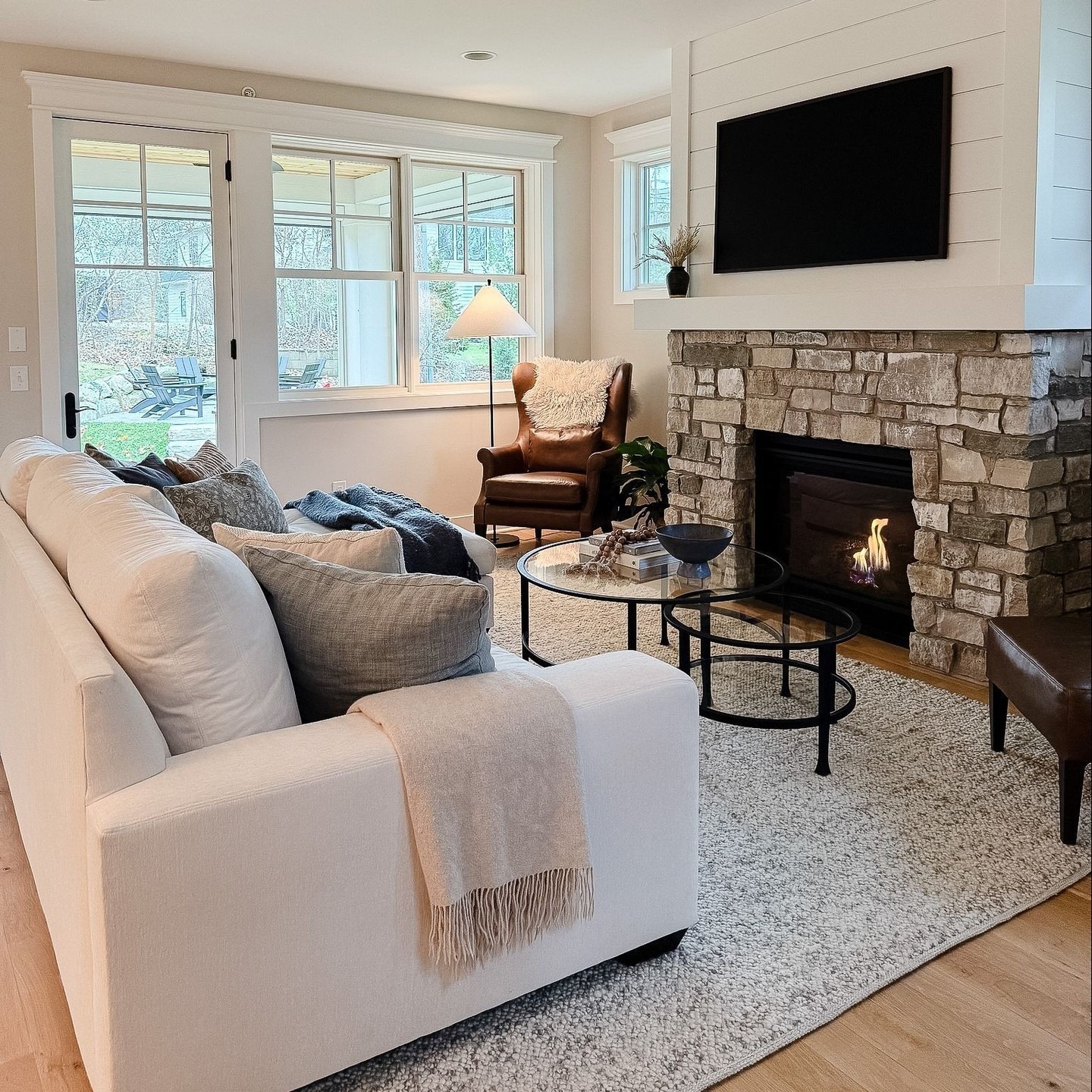 1. Modern Rustic Living Room in Soft Neutrals and Stone Gray - cozy living room ideas