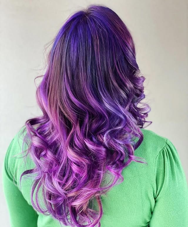 4. Orchid Melt Soft Curls - Purple Hair Color