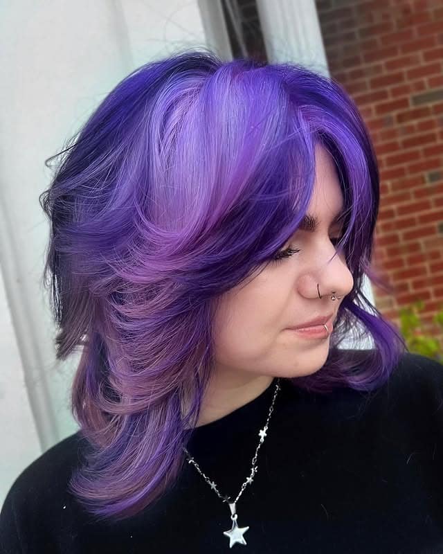 7. Lilac Shadow Root Layers - Purple Hair Color