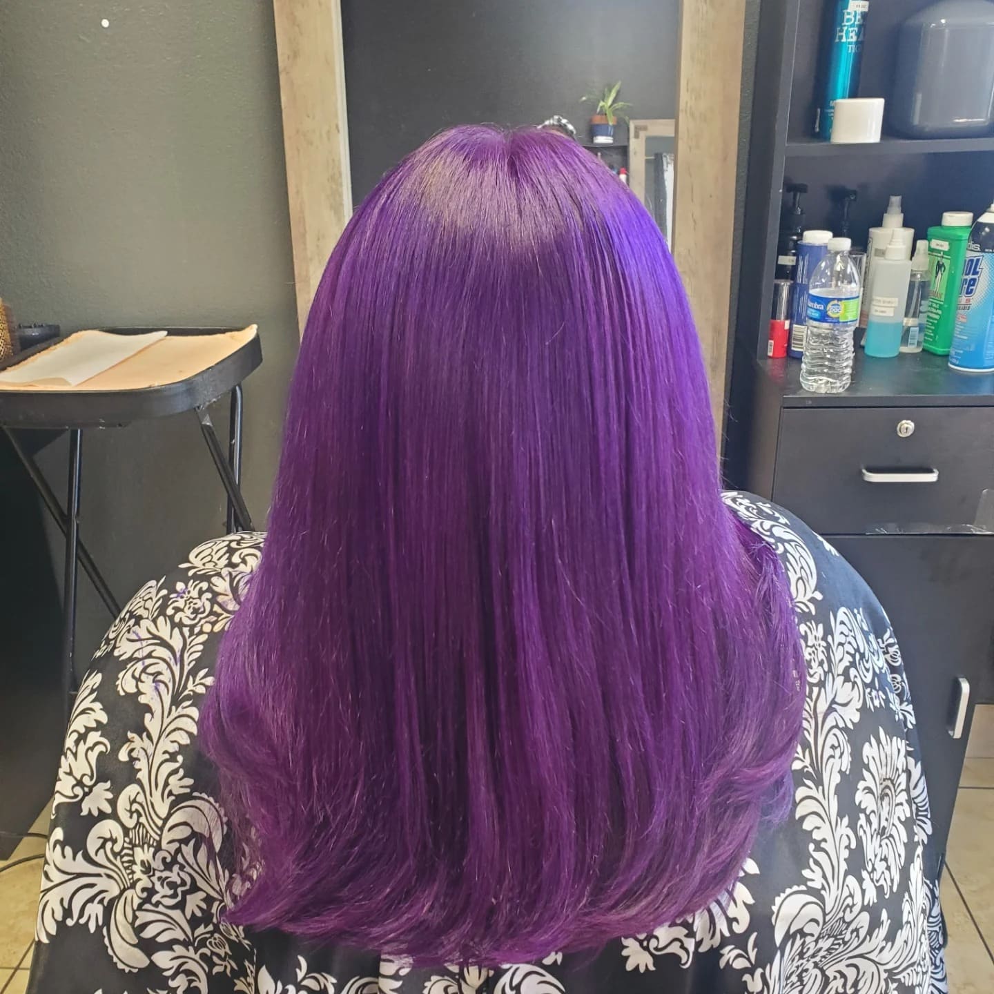 10. Classic Royal Purple Silk Press - Purple Hair Color