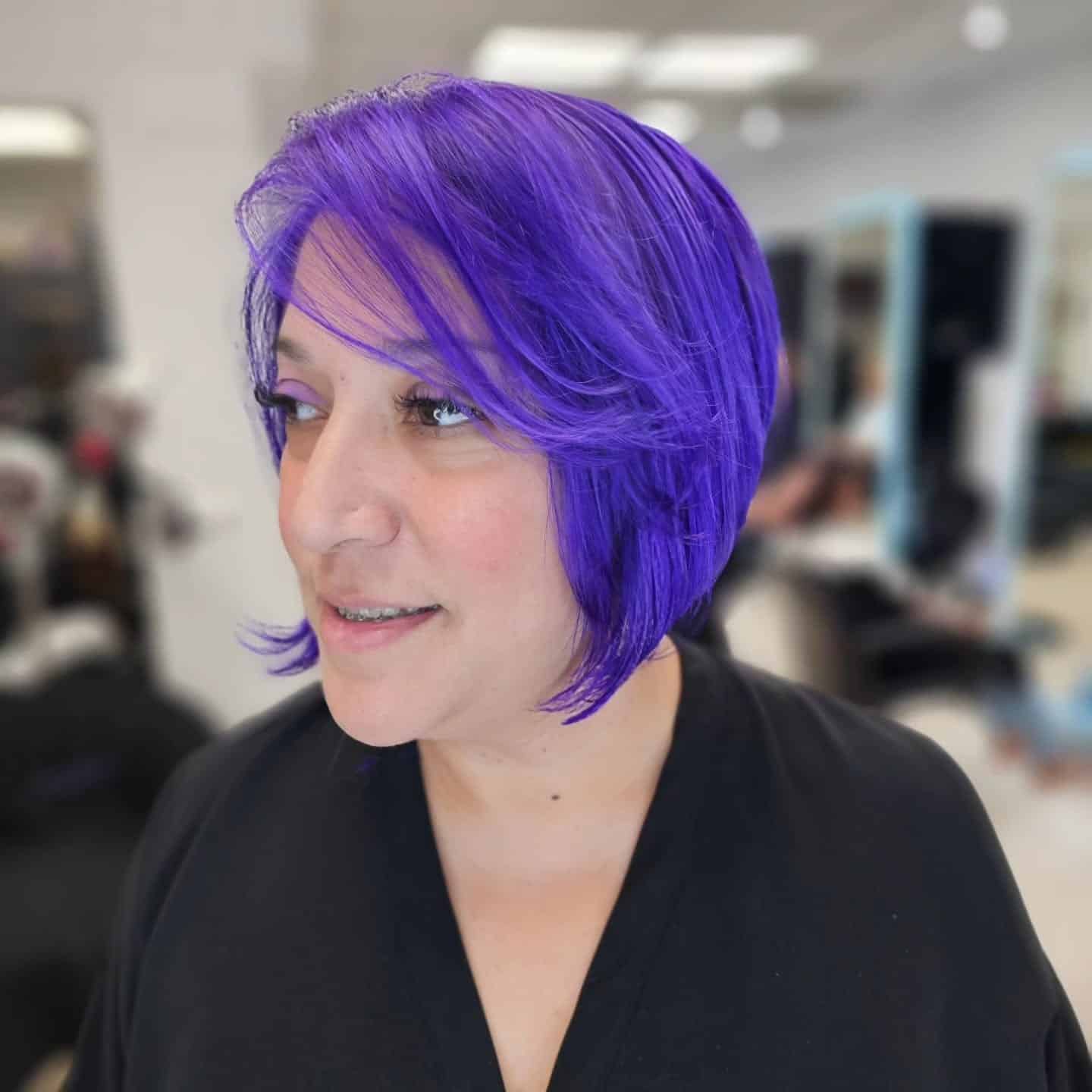 11. Ultra Violet Precision Bob - Purple Hair Color