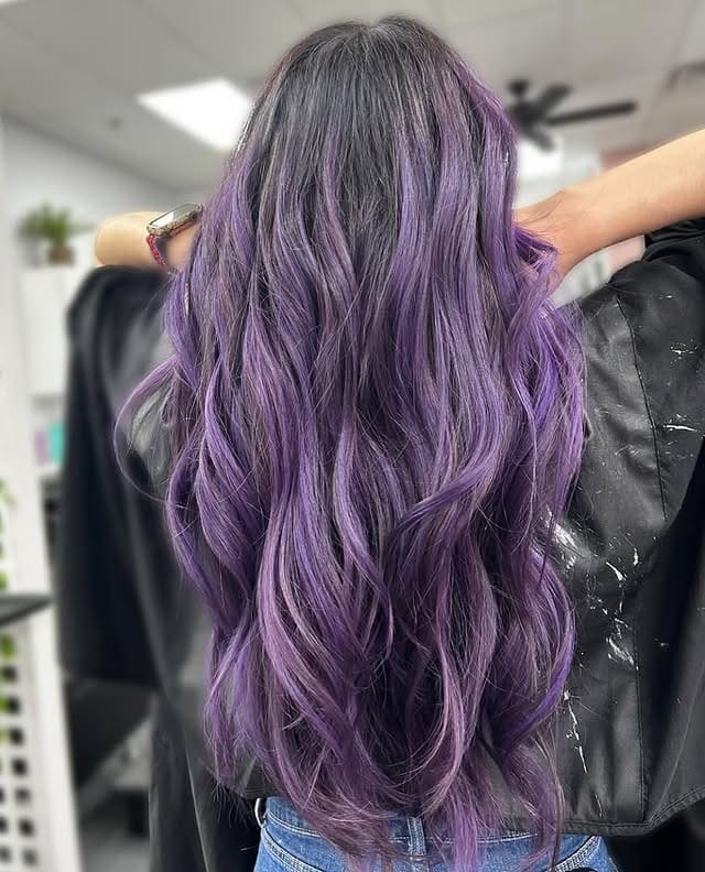 18. Silver-Lilac Dimensional Lengths - Purple Hair Color