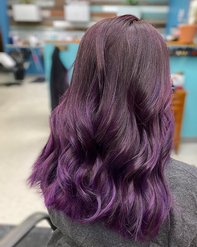 21. Smoky Mauve Violet Waves - Purple Hair Color