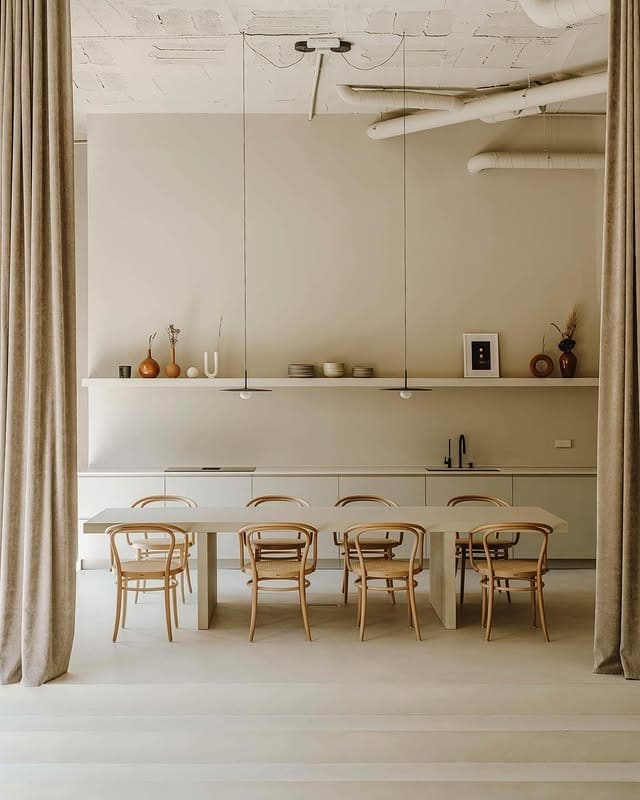 21. Cream & Sand Minimalist Studio Office - earth tones office ideas