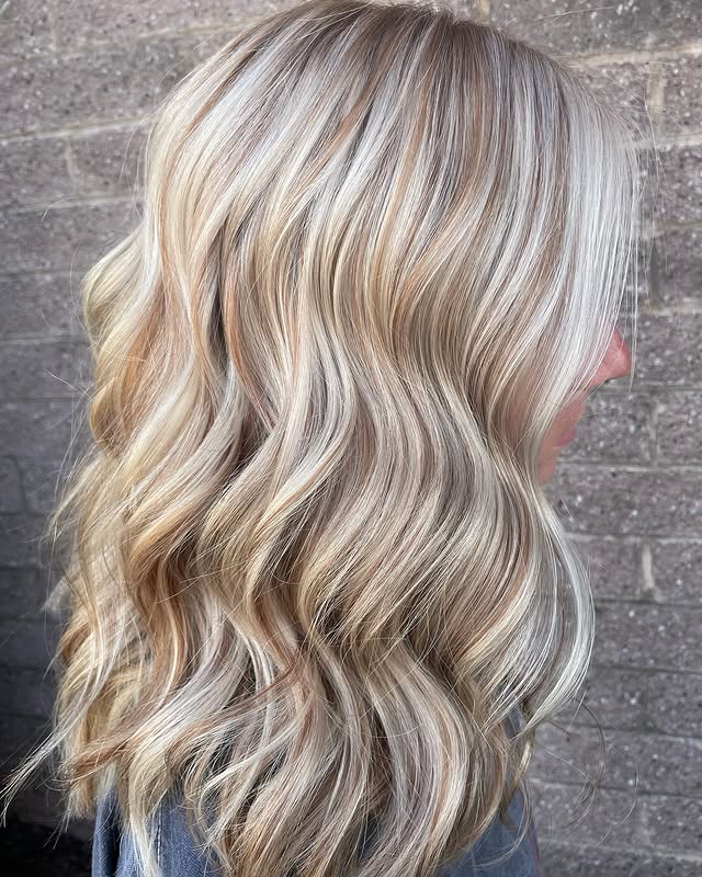 4. Icy Pearl Blonde with Dimensional Waves - Fall Blonde Hair Color