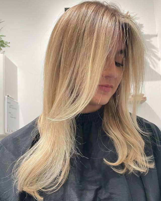 8. Creamy Vanilla Blonde with Long Feathered Layers - Fall Blonde Hair Color