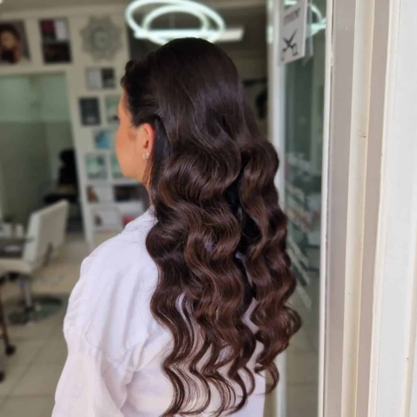 10. Chocolate Brown Vintage Glam Waves - Birthday Hairstyles