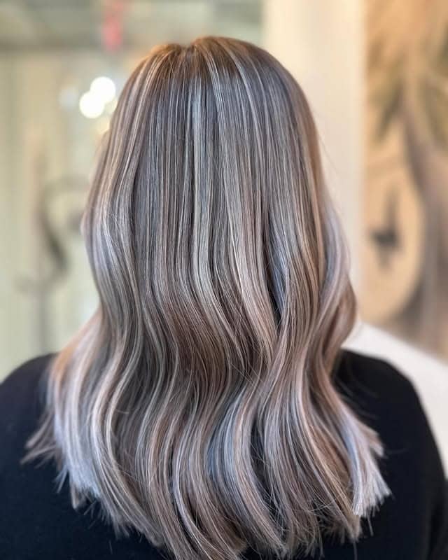 2. Ashy Mushroom Brown Soft Waves - Blonde Brown Hair Color