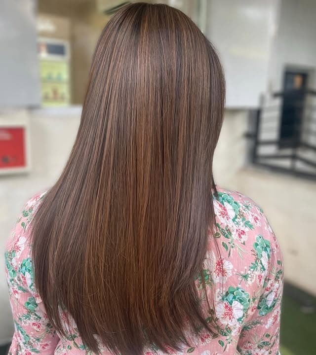 14. Glossy Light Brown Straight Layers - Blonde Brown Hair Color