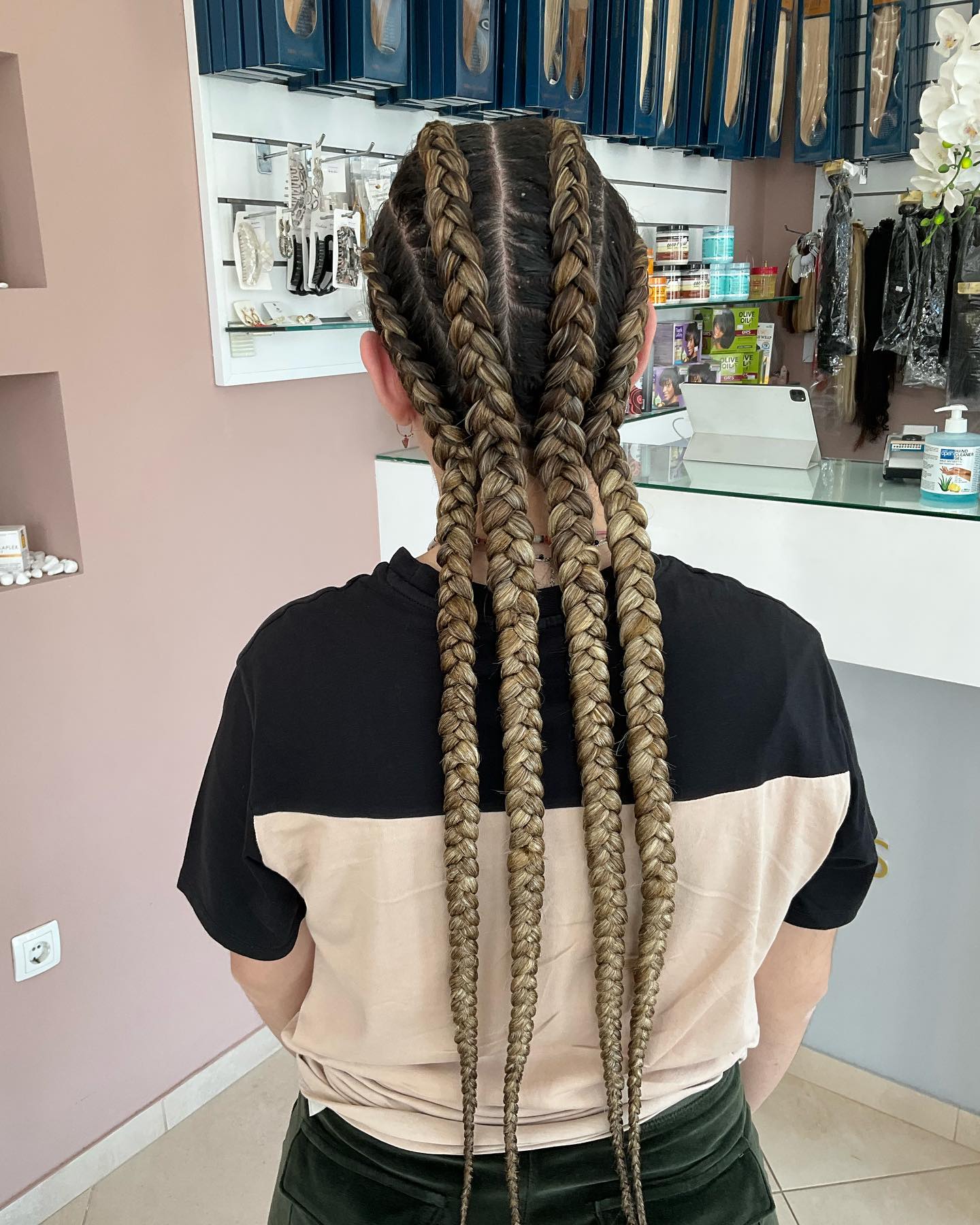 4. Four Thick Cornrow Braids in Ash Blonde - Cornrow Hairstyles