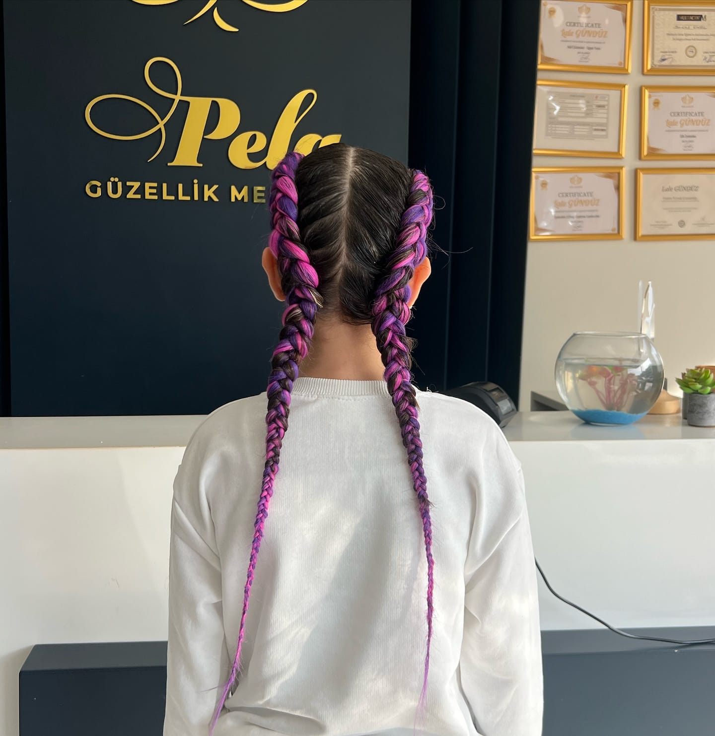 16. Double Dutch Cornrow Braids with Purple and Magenta Extensions - Cornrow Hairstyles