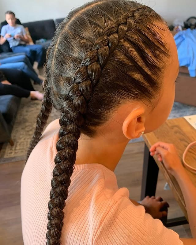 2. Classic Dutch Braid into Softball Ponytail - Softball Hairstyles