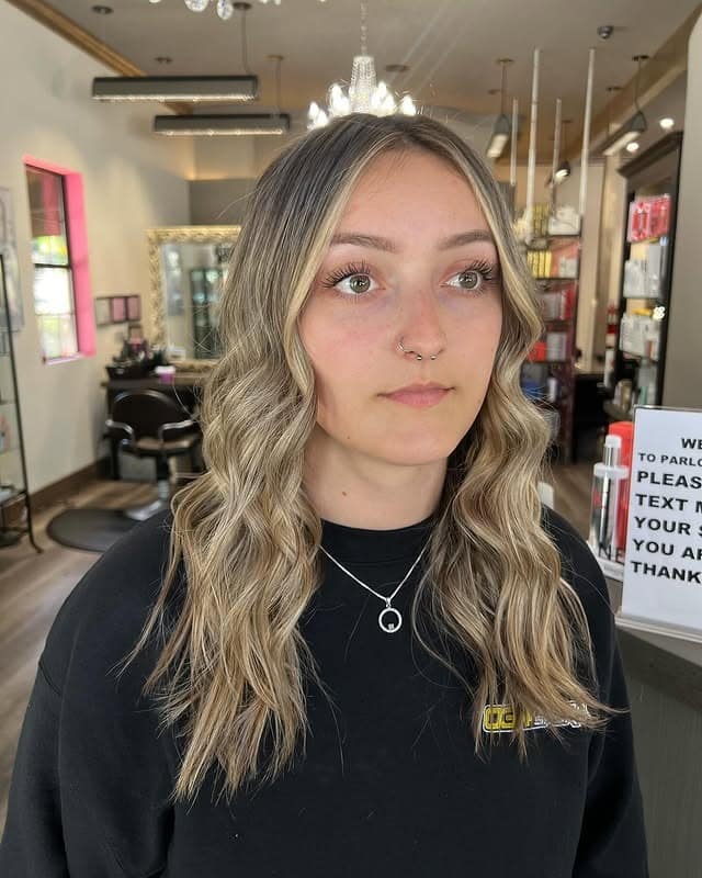 1. Beige Blonde Balayage with Soft Waves - Light Hair Color