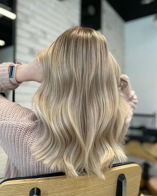 4. Soft Vanilla Blonde with Textured Waves - Light Hair Color