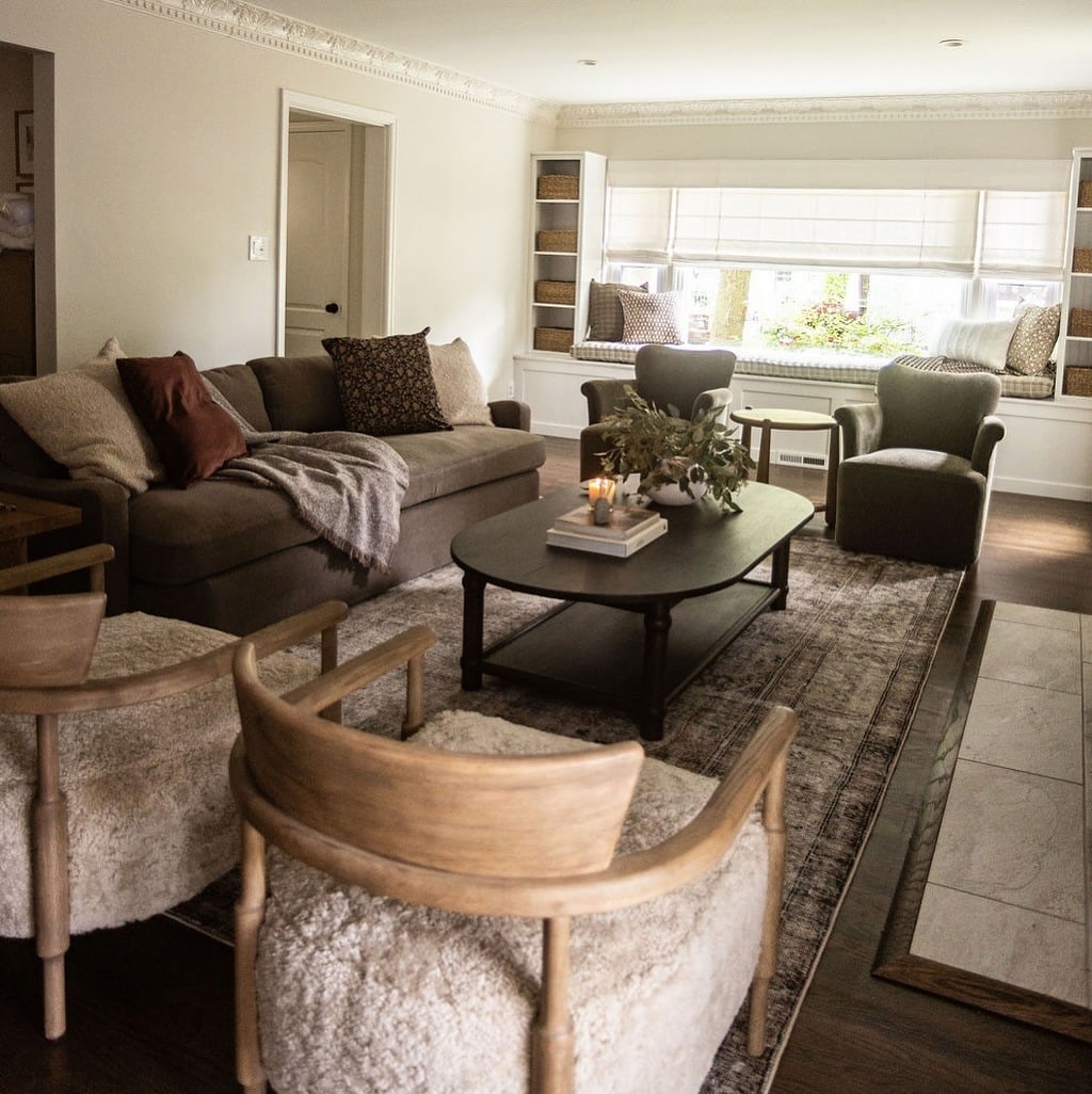 10. Cozy Brown and Cream Living Room with Layered Textures - earth tones living room ideas