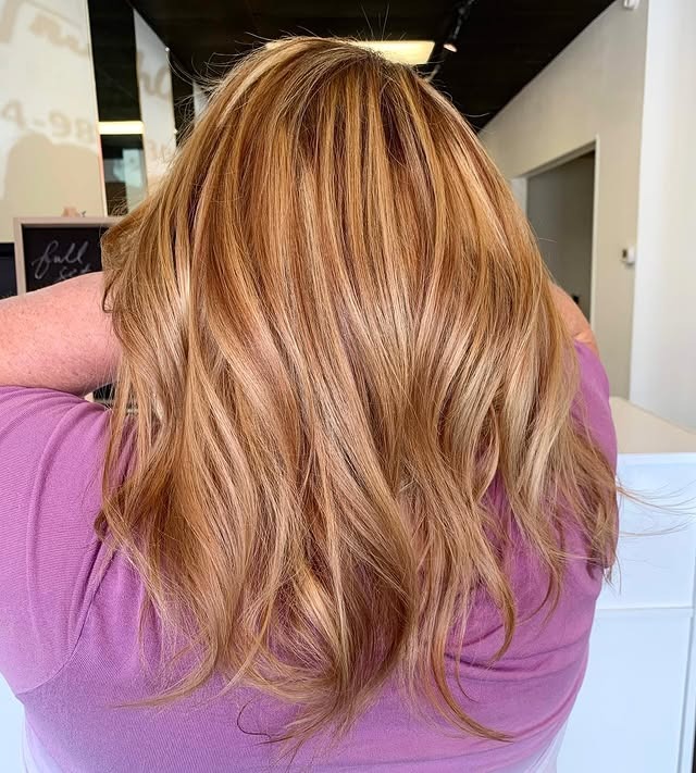 5. Golden Honey Blonde Layered Waves - Autumn Hair Colors