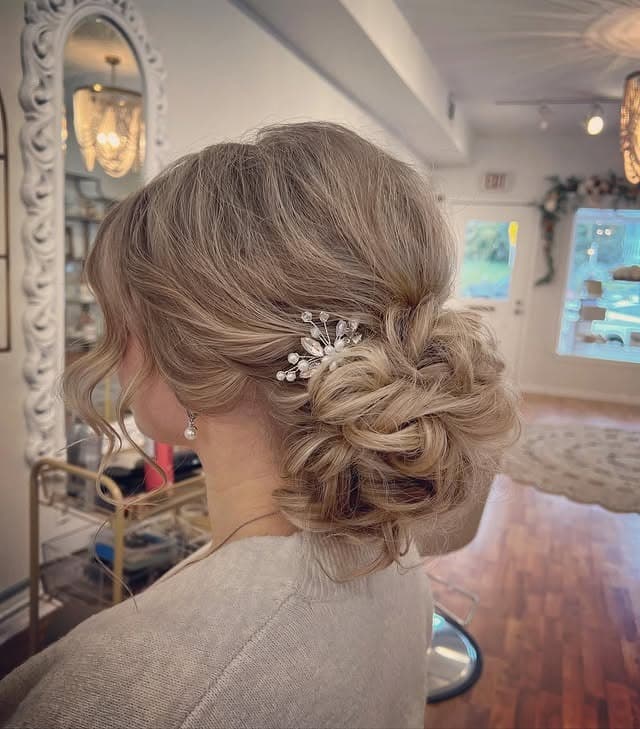 1. Soft Blonde Textured Low Bun - Elegant Hairstyles