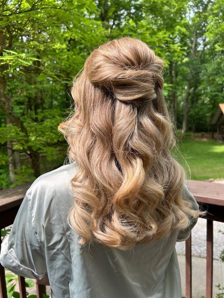 8. Soft Honey Blonde Half-Up Twisted Style - Elegant Hairstyles