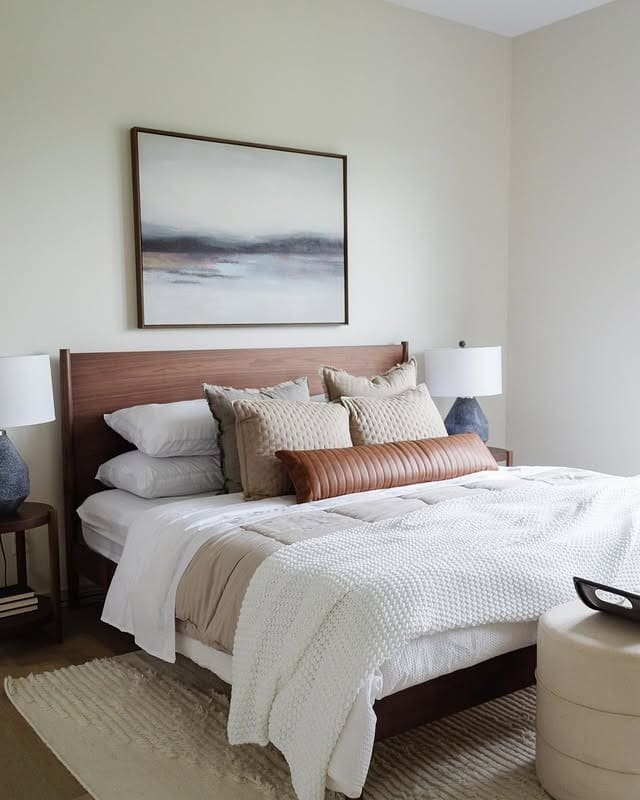 13. Classic Earth Tone Bedroom with Warm Walnut and Cream Layers - earth tones bedroom ideas