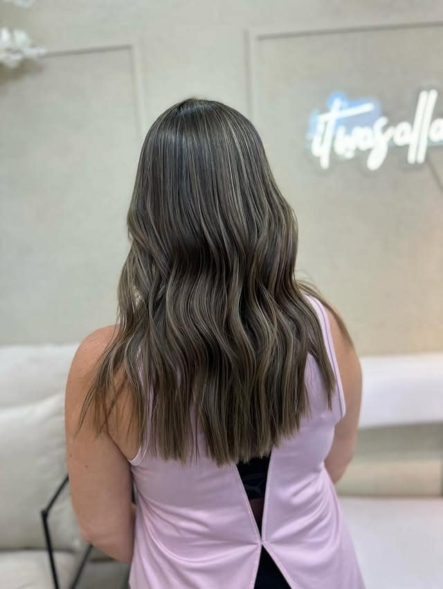 5. Smoky Brunette Balayage Waves - Brunette Hair Color