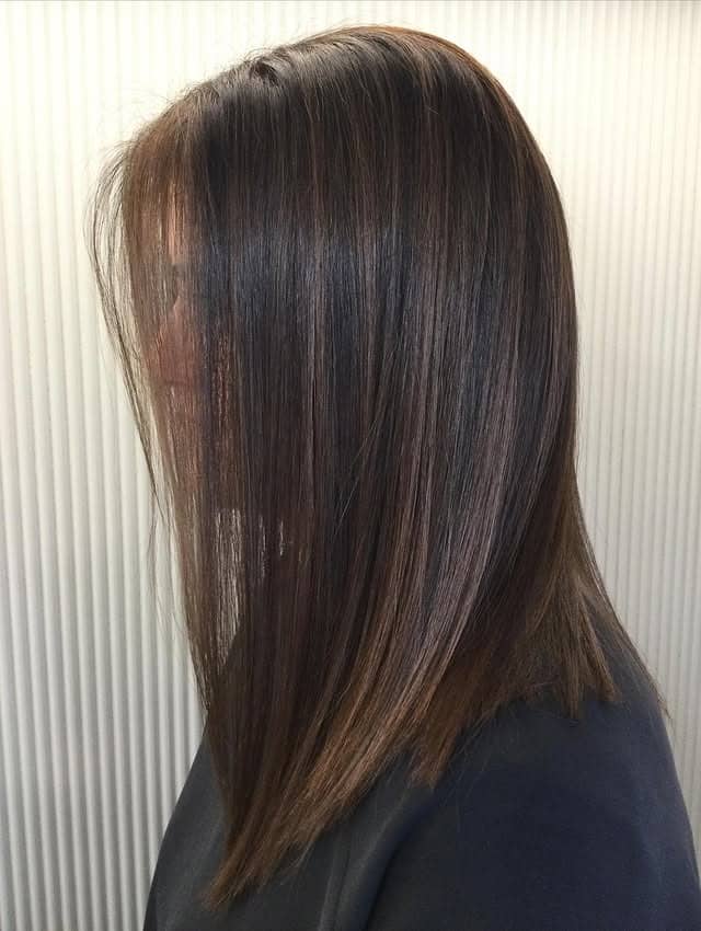 7. Sleek Espresso Brown Long Layers - Brunette Hair Color