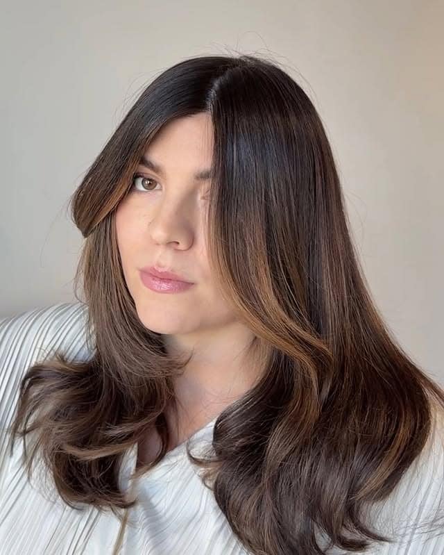 13. Soft Chestnut Brunette Face-Framing Layers - Brunette Hair Color