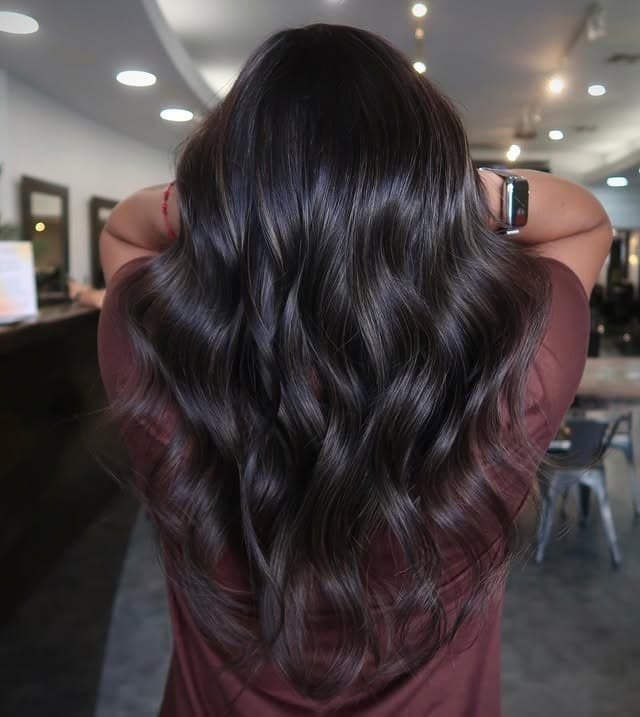18. Deep Espresso Brunette Hollywood Waves - Brunette Hair Color