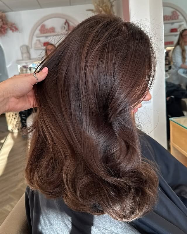 19. Silky Chocolate Brunette Blowout - Brunette Hair Color