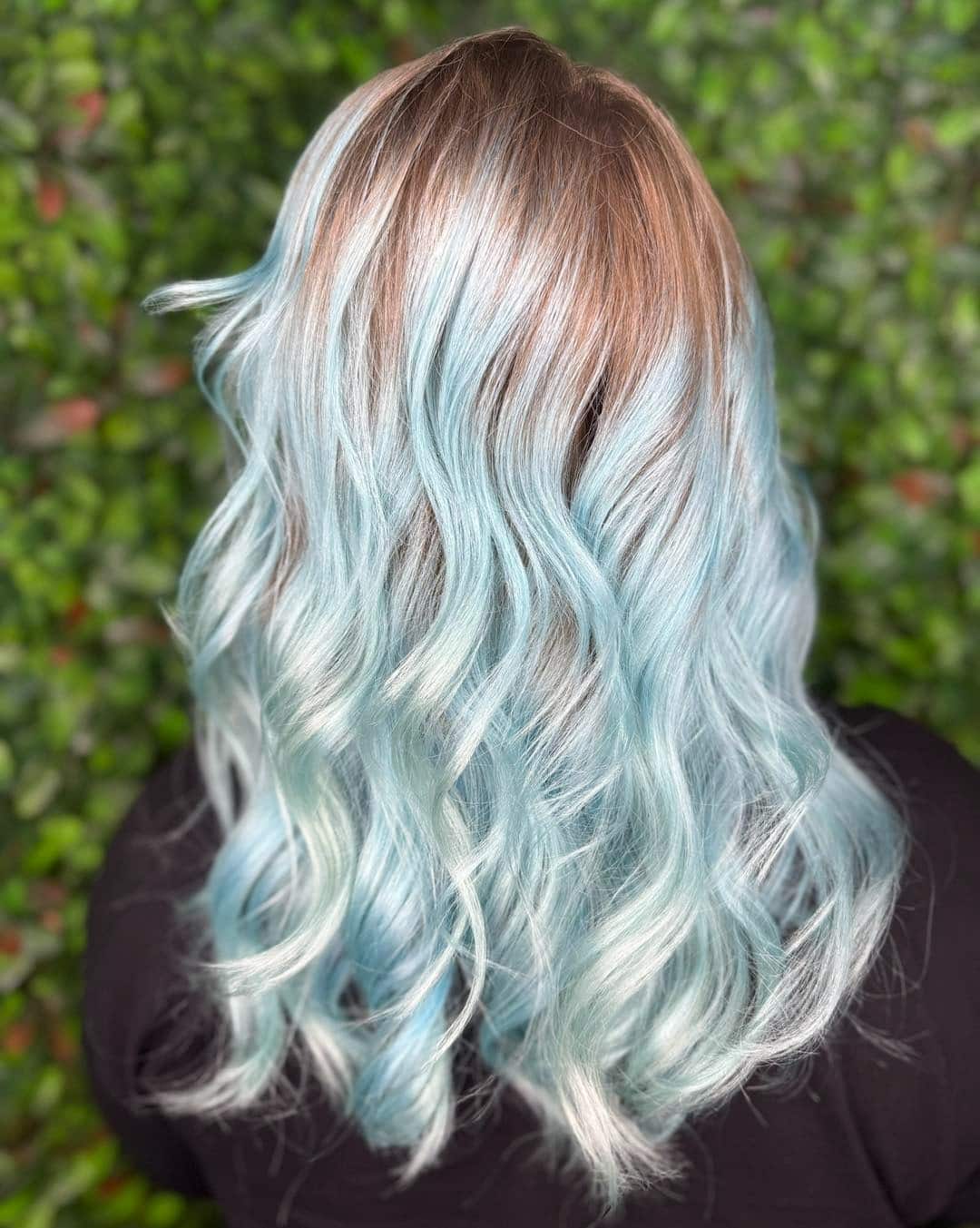12. Pastel Aqua Ombre Beach Waves - Pastel Hair Colors