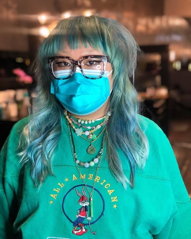 17. Teal Pastel Shag with Soft Fringe - Pastel Hair Colors