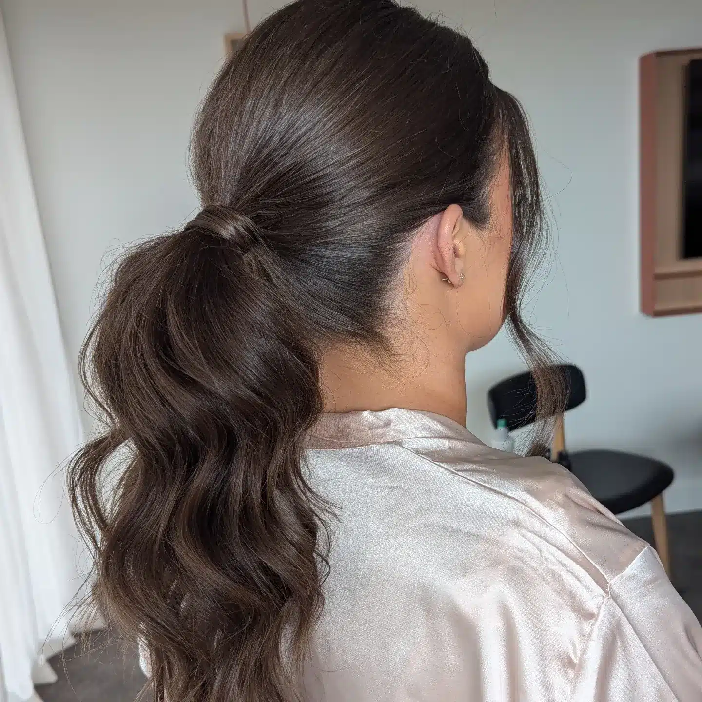 22. Soft Textured Ponytail with Rich Espresso Brown - Ponytail Hairstyles