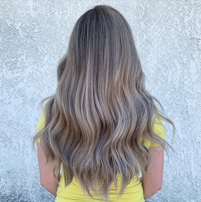 12. Smoky Sandy Blonde Rooted Waves - Sandy Hair Color