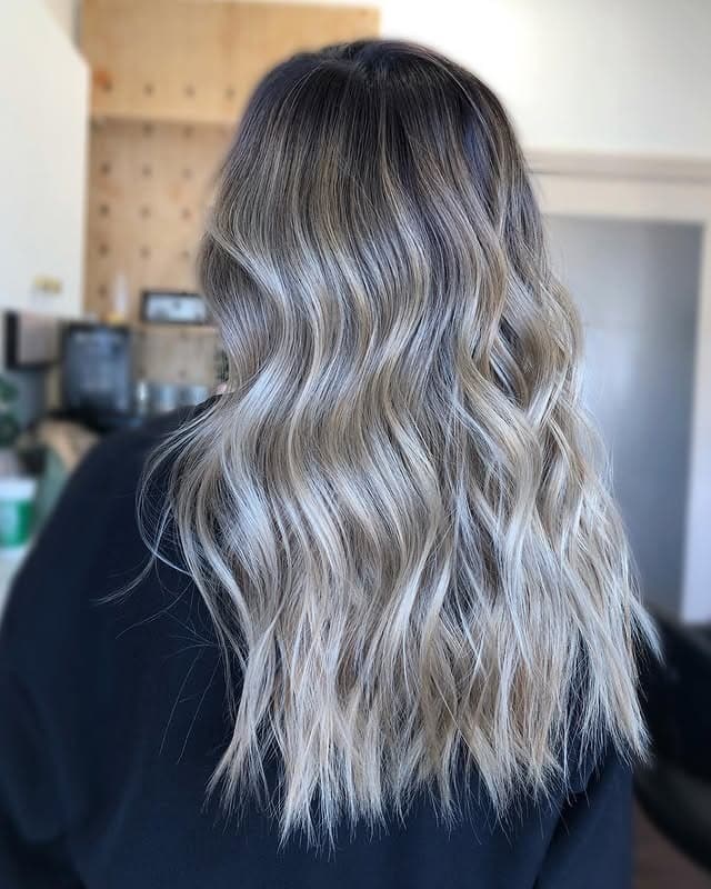 13. Ash Sandy Blonde Dimensional Waves - Sandy Hair Color