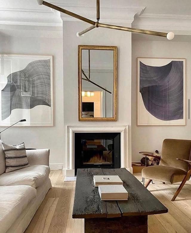 5. Refined Neutral Living Room with White, Taupe, and Brass - minimalist living room ideas