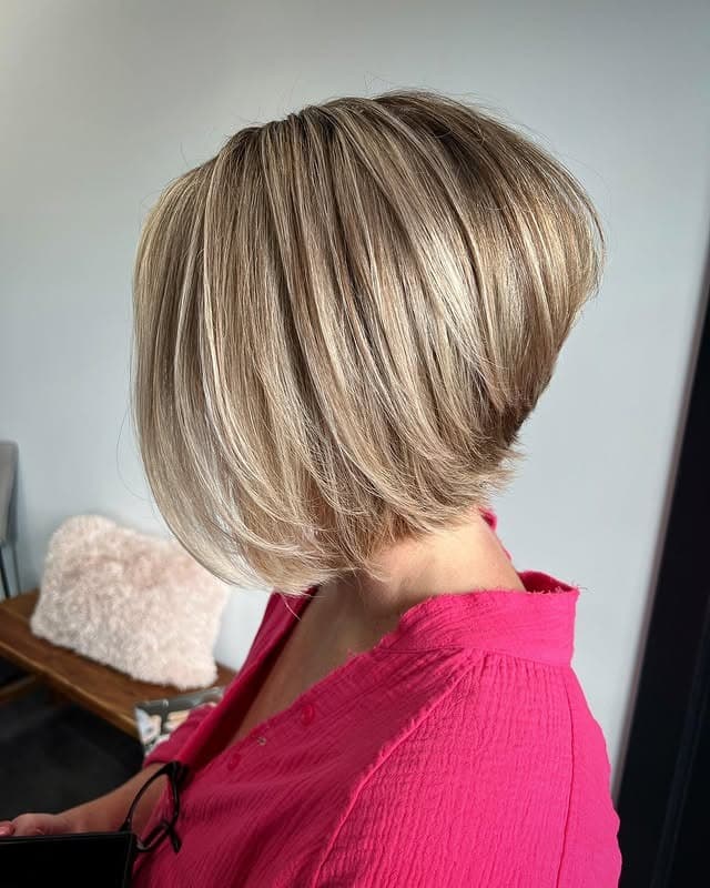 1. Soft Layered Blonde Stacked Bob - Stacked Haircuts