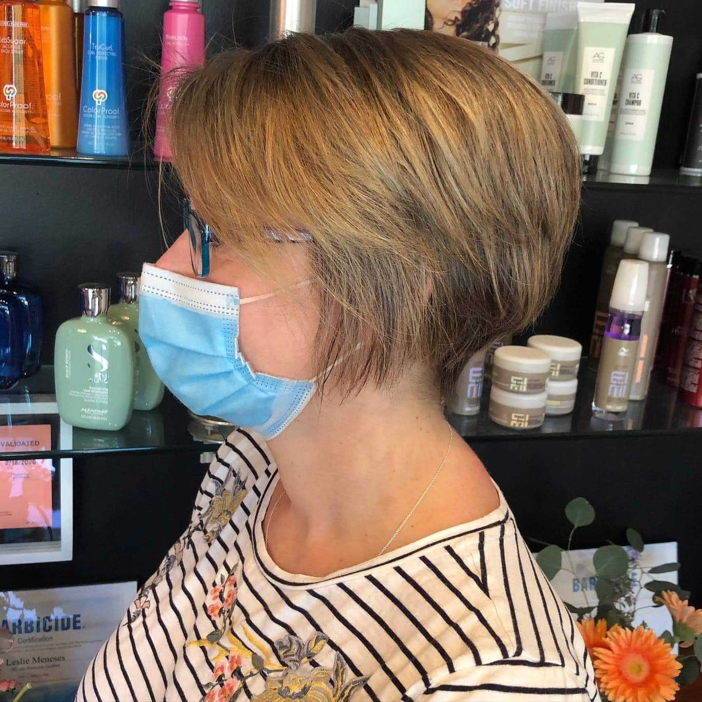 3. Caramel Brown Stacked Bob with Side Bangs - Stacked Haircuts