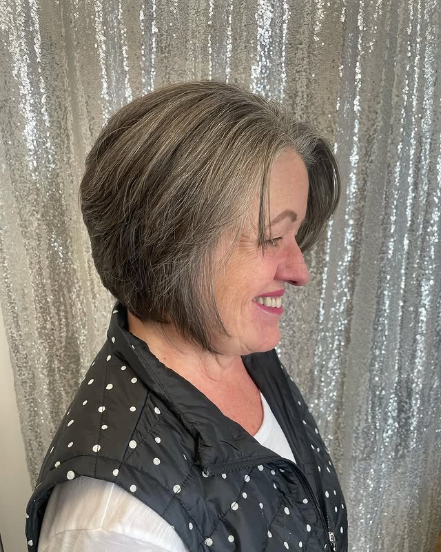 5. Textured Ash Brown Stacked Bob - Stacked Haircuts