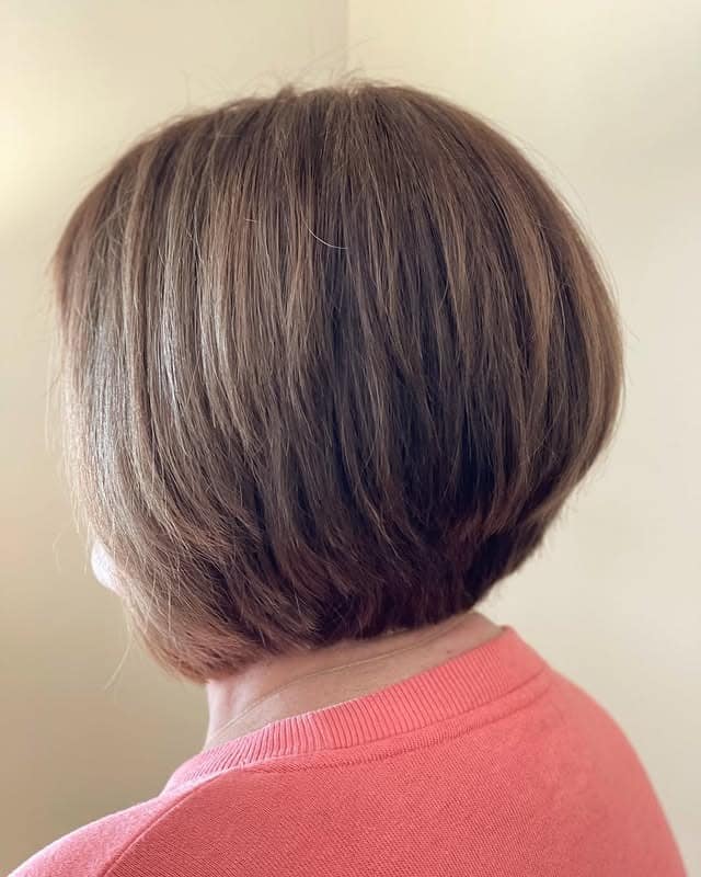 8. Soft Chestnut Stacked Bob - Stacked Haircuts