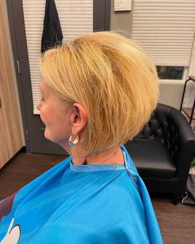 12. Golden Blonde Layered Stacked Bob - Stacked Haircuts