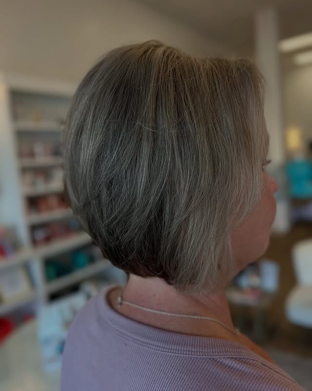 14. Ash Brown Graduated Stacked Bob - Stacked Haircuts