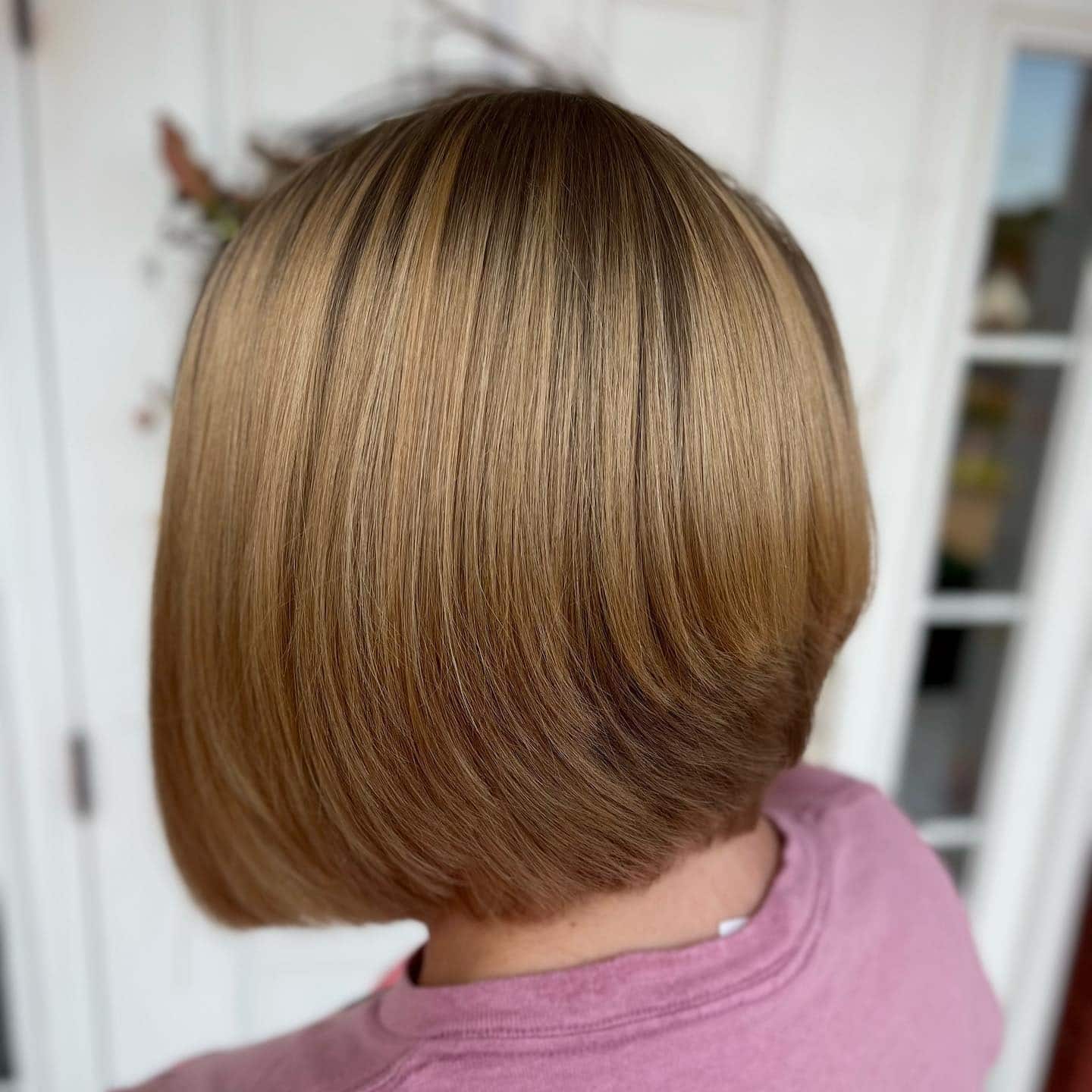 15. Warm Honey Brown Rounded Stacked Bob - Stacked Haircuts