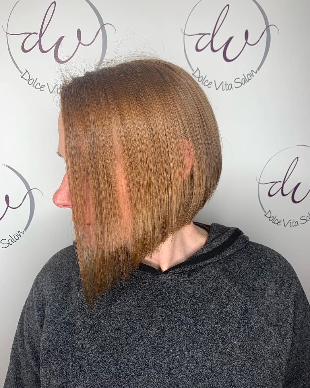 20. Light Caramel Angled Stacked Bob - Stacked Haircuts