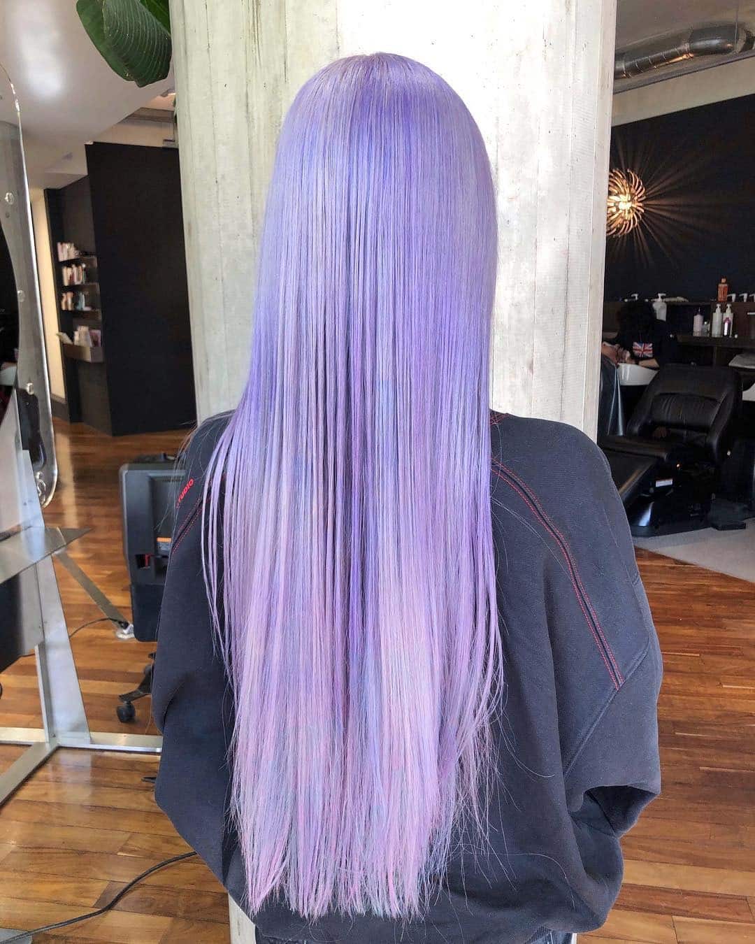 6. Pastel Purple Straight Sleek Length - Light Purple Hair Color