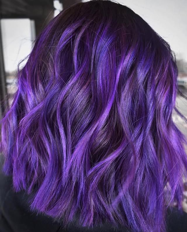 12. Deep Violet Dimensional Waves - Light Purple Hair Color
