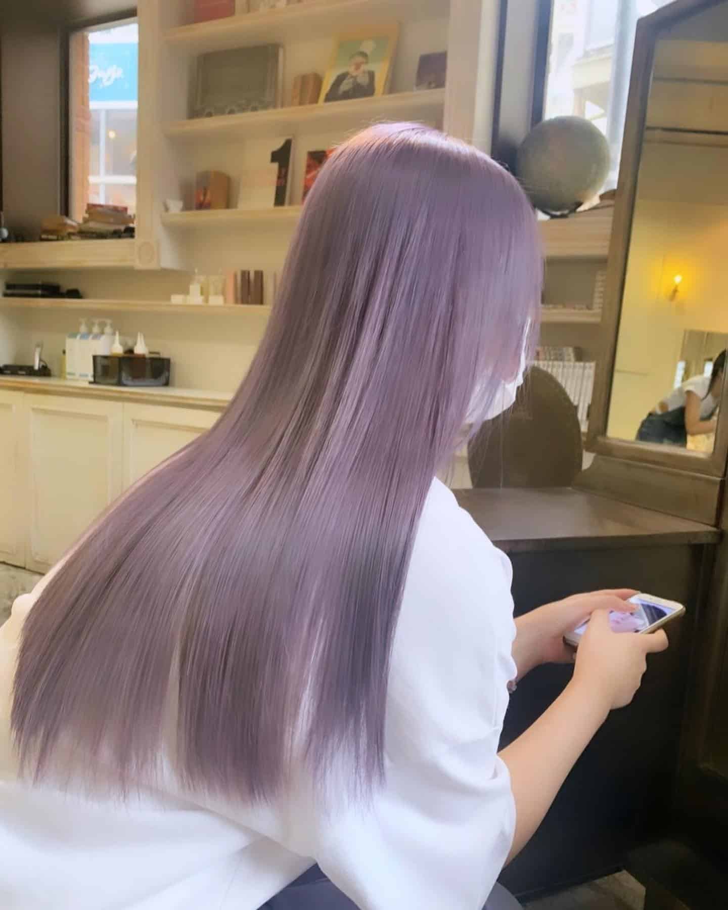 18. Icy Lavender Ultra Long Straight Hair - Light Purple Hair Color