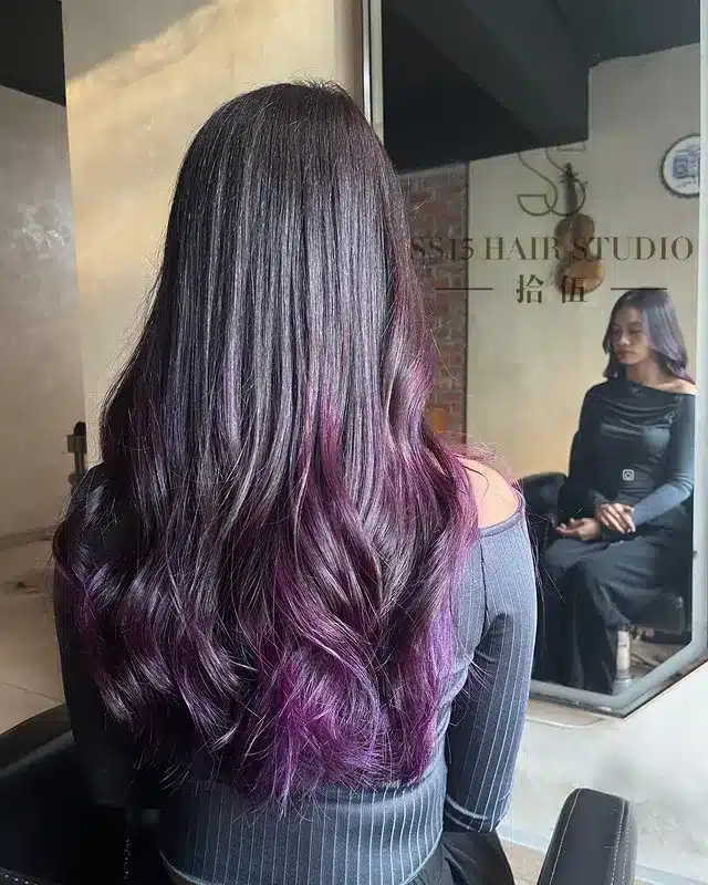 20. Plum Lavender Melt Long Waves - Light Purple Hair Color
