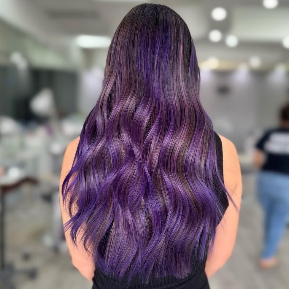 22. Dimensional Violet Lavender Beach Waves - Light Purple Hair Color