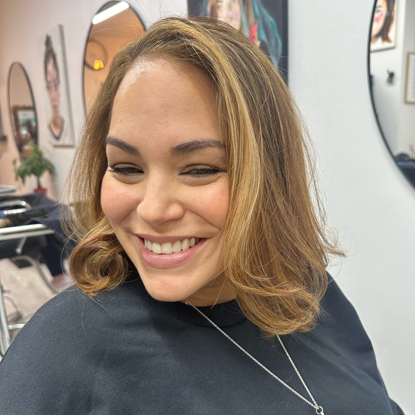 5. Warm Toffee Lob with Subtle Highlights - Warm Blonde Hair Color