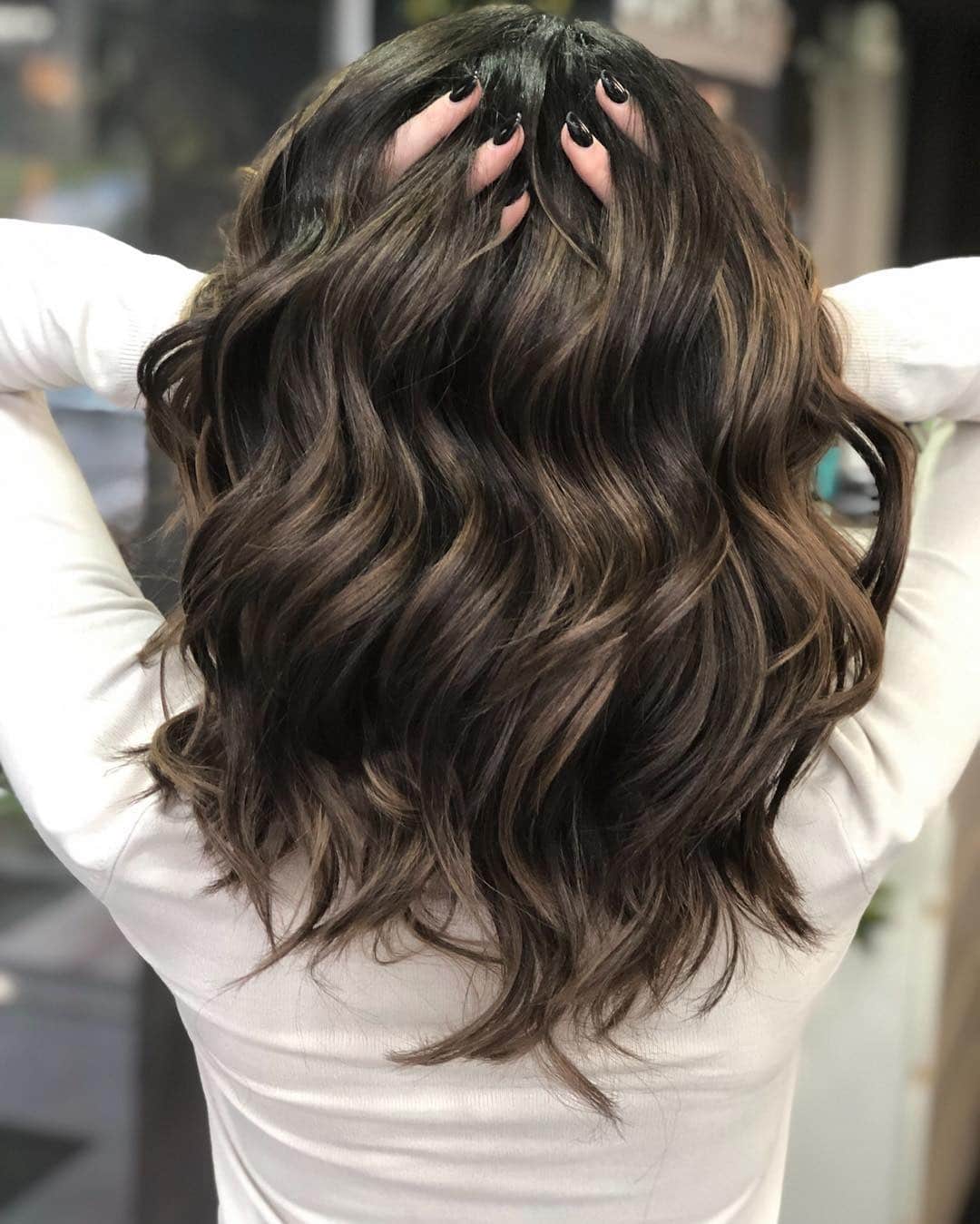 1. Soft Espresso Waves with Dimensional Highlights - Cool Brown Hair Color