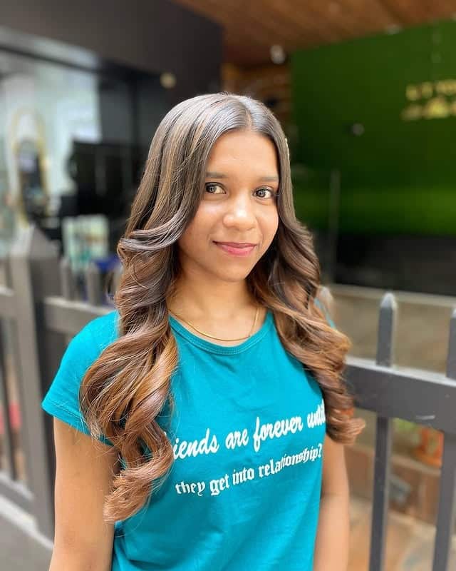 7. Ash Brunette Ribbon Balayage - Cool Brown Hair Color